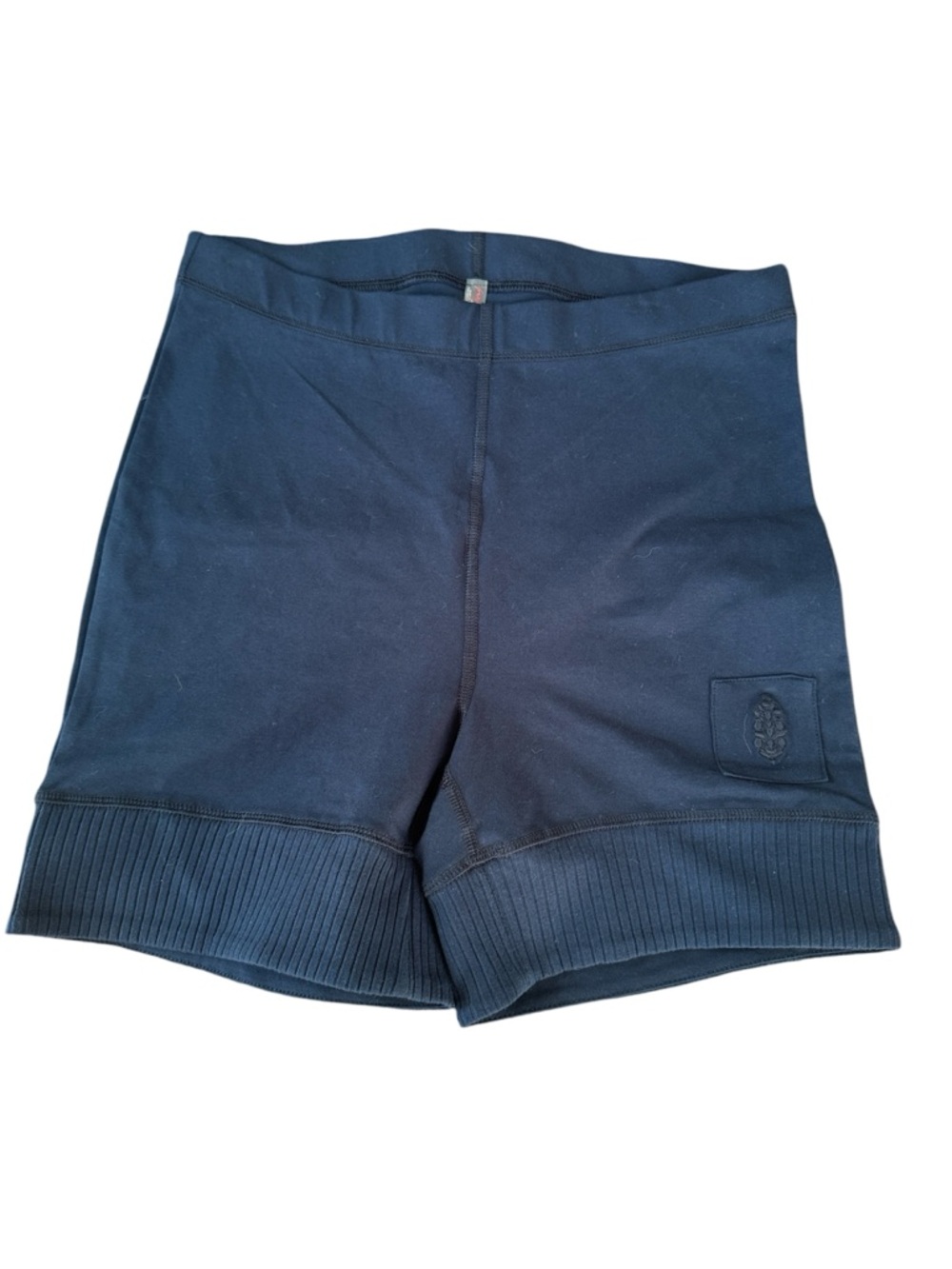 Free People Movement Navy Blue Victory Ribbed Cuff Bike Shorts size  Large 5.5"